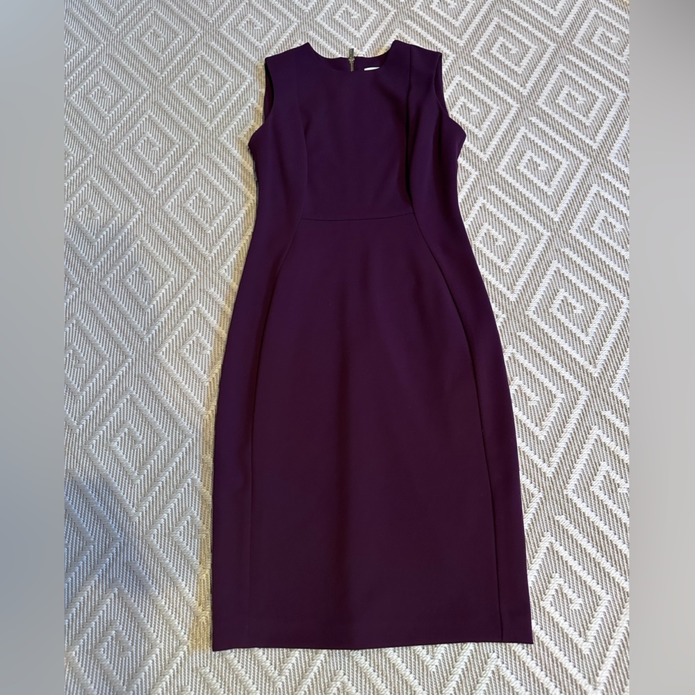 Calvin Klein Scuba Crepe Crew Neck Sleeveless Sheath Dress- *NWOT